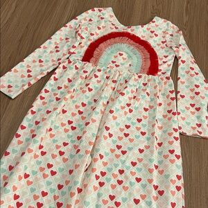 Girl August Rainbow conversation, heart Valentine’s Day, jumpsuit jumper, romper